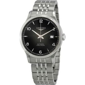 Longines Miesten kello L2.821.4.56.6 Record Musta/Teräs Ø40 mm Longines Miesten kello L2.821.4.56.6 Record Musta/Teräs Ø40 mm