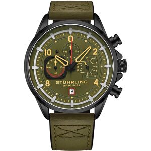 Stührling Original Miesten kello 929.04 Aviator Vihreä/Nahka Ø45 mm Stührling Original Miesten kello 929.04 Aviator Vihreä/Nahka Ø45 mm