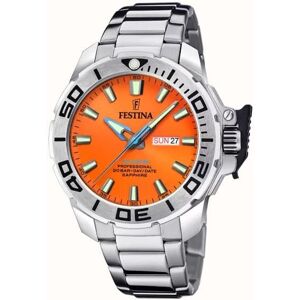 Festina Miesten kello F20665-5 The Original Oranssi/Teräs Ø46.3 mm Festina Miesten kello F20665-5 The Original Oranssi/Teräs Ø46.3 mm