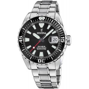 Festina Miesten kello F20669-3 Diver Musta/Teräs Ø44 mm Festina Miesten kello F20669-3 Diver Musta/Teräs Ø44 mm