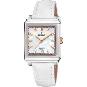 Festina Naisten kello F20682-1 Classic Valkoinen/Nahka Festina Naisten kello F20682-1 Classic Valkoinen/Nahka