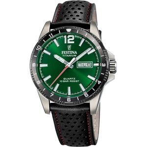 Festina Miesten kello F20699-3 Titanium Vihreä/Nahka Ø43 mm Festina Miesten kello F20699-3 Titanium Vihreä/Nahka Ø43 mm