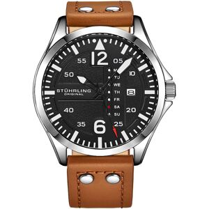 Stührling Original Miesten kello 3916.2 Aviator Musta/Nahka Ø41 mm Stührling Original Miesten kello 3916.2 Aviator Musta/Nahka Ø41 mm