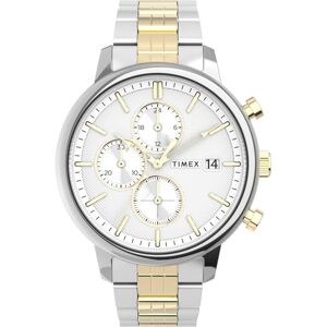 Timex Miesten kello TW2V01800 Chicago Valkoinen/Kullansävytetty Timex Miesten kello TW2V01800 Chicago Valkoinen/Kullansävytetty