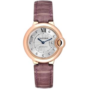 Cartier Naisten kello WE902063 Ballon Blue Hopea/Nahka Ø33 mm Cartier Naisten kello WE902063 Ballon Blue Hopea/Nahka Ø33 mm