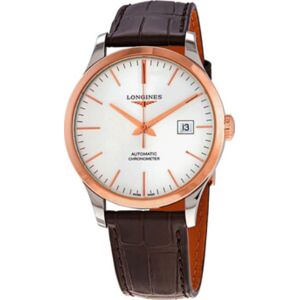 Longines Miesten kello L2.821.5.72.2 Record Hopea/Nahka Ø40 mm Longines Miesten kello L2.821.5.72.2 Record Hopea/Nahka Ø40 mm