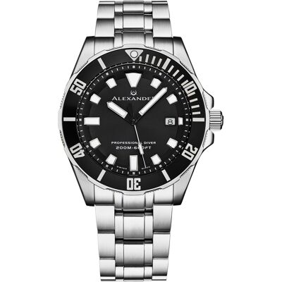 Alexander Miesten kello A501B-01 Vathos Musta/Teräs Ø42 mm Alexander Miesten kello A501B-01 Vathos Musta/Teräs Ø42 mm