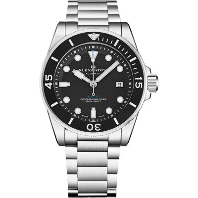 Alexander Miesten kello A520-01 Vathos Musta/Teräs Ø42 mm Alexander Miesten kello A520-01 Vathos Musta/Teräs Ø42 mm