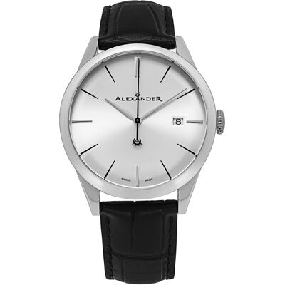 Alexander Miesten kello A911-02 Heroic Hopea/Nahka Ø40 mm Alexander Miesten kello A911-02 Heroic Hopea/Nahka Ø40 mm