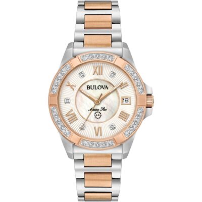 Bulova Naisten kello 98R234 Valkoinen/Punakultasävyinen Ø32 mm Bulova Naisten kello 98R234 Valkoinen/Punakultasävyinen Ø32 mm