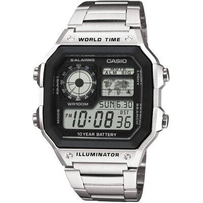 Casio Miesten kello AE-1200WHD-1AVEF Collection LCD/Teräs 42x42 mm Casio Miesten kello AE-1200WHD-1AVEF Collection LCD/Teräs 42x42 mm