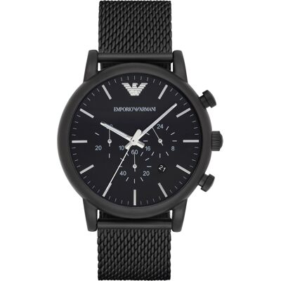 Emporio Armani Miesten kello AR1968 Dress Musta/Teräs Ø46 mm Emporio Armani Miesten kello AR1968 Dress Musta/Teräs Ø46 mm