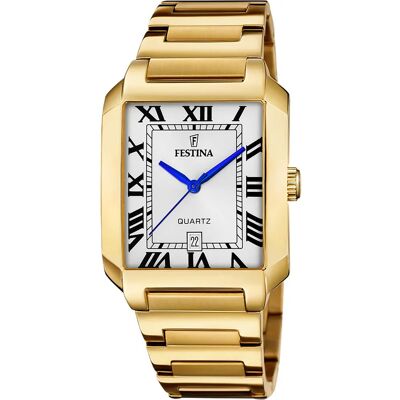 Festina Miesten kello F20678-1 Classic Hopea/Kullansävytetty teräs Festina Miesten kello F20678-1 Classic Hopea/Kullansävytetty teräs