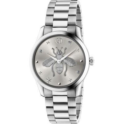 Gucci YA1264126 G-Timeless Hopea/Teräs Ø38 mm Gucci YA1264126 G-Timeless Hopea/Teräs Ø38 mm