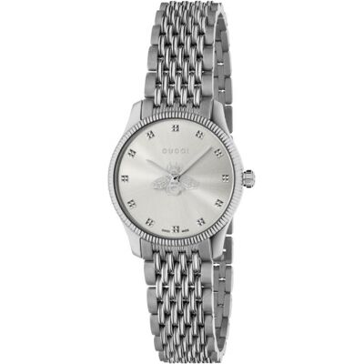 Gucci Naisten kello YA1265019 G-Timeless Hopea/Teräs Ø29 mm Gucci Naisten kello YA1265019 G-Timeless Hopea/Teräs Ø29 mm