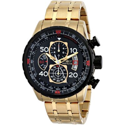 Invicta Miesten kello 17206 Aviator Musta/Kullanvärinen teräs Ø48 Invicta Miesten kello 17206 Aviator Musta/Kullanvärinen teräs Ø48