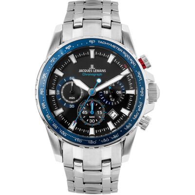 Jacques Lemans Miesten kello 1-2099E Liverpool Musta/Teräs Ø42 mm Jacques Lemans Miesten kello 1-2099E Liverpool Musta/Teräs Ø42 mm