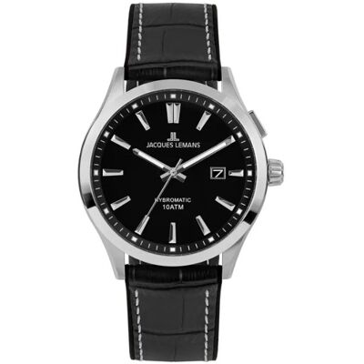 Jacques Lemans Miesten kello 1-2130A Hybromatic Musta/Kumi Ø43 mm Jacques Lemans Miesten kello 1-2130A Hybromatic Musta/Kumi Ø43 mm