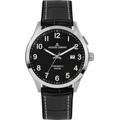 Jacques Lemans Miesten kello 1-2130D Hybromatic Musta/Kumi Ø43 mm Jacques Lemans Miesten kello 1-2130D Hybromatic Musta/Kumi Ø43 mm