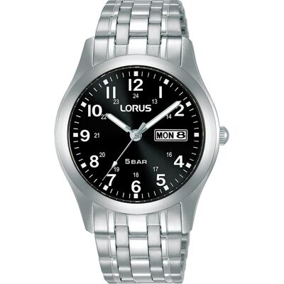 Lorus Miesten kello RXN73DX5 Classic Musta/Teräs Ø38 mm Lorus Miesten kello RXN73DX5 Classic Musta/Teräs Ø38 mm