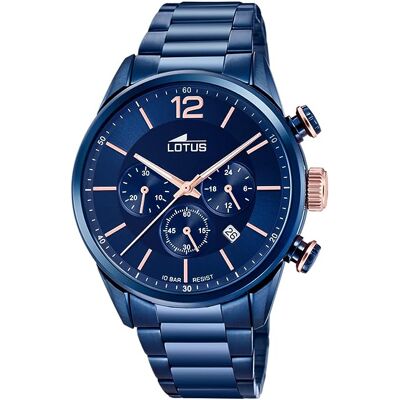 Lotus Miesten kello 18680/2 Chrono Sininen/Teräs Ø43 mm Lotus Miesten kello 18680/2 Chrono Sininen/Teräs Ø43 mm