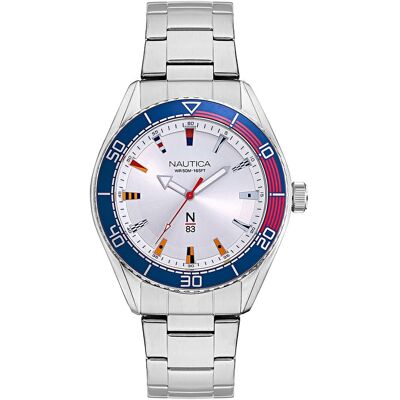 Nautica Miesten kello NAPFWS005 Hopea/Teräs Ø44 mm Nautica Miesten kello NAPFWS005 Hopea/Teräs Ø44 mm