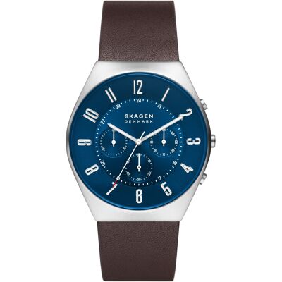 Skagen Miesten kello SKW6842 Grenen Chronograph Sininen/Nahka Ø37 mm Skagen Miesten kello SKW6842 Grenen Chronograph Sininen/Nahka Ø37 mm