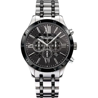 Thomas Sabo Miesten kello WA0139-222-203 Rebel Musta/Teräs Ø43 mm Thomas Sabo Miesten kello WA0139-222-203 Rebel Musta/Teräs Ø43 mm