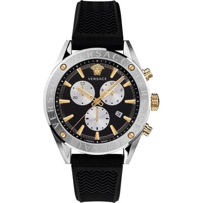 Versace Miesten kello VEHB00119 V Chrono Musta/Muovi Ø45 mm Versace Miesten kello VEHB00119 V Chrono Musta/Muovi Ø45 mm