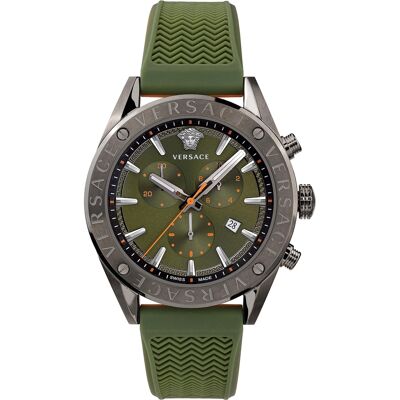 Versace Miesten kello VEHB00319 V Chrono Vihreä/Muovi Ø45 mm Versace Miesten kello VEHB00319 V Chrono Vihreä/Muovi Ø45 mm