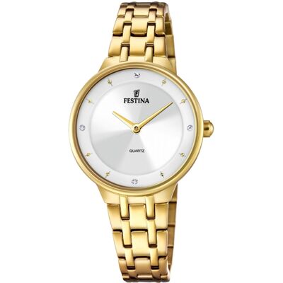 Festina Naisten kello F20601-1 Mademoiselle Hopea/Kullansävytetty Festina Naisten kello F20601-1 Mademoiselle Hopea/Kullansävytetty