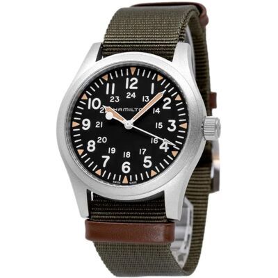 Hamilton Miesten kello H69529933 Khaki Field Musta/Nahka Ø42 mm Hamilton Miesten kello H69529933 Khaki Field Musta/Nahka Ø42 mm