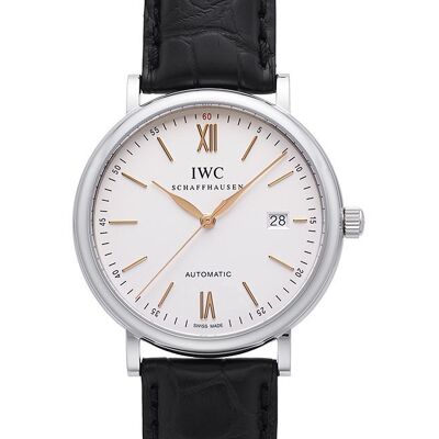 IWC Miesten kello IW356517 Portofino Hopea/Nahka Ø40 mm IWC Miesten kello IW356517 Portofino Hopea/Nahka Ø40 mm