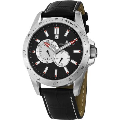 Jacques Lemans Miesten kello 1-1775A Liverpool Musta/Nahka Ø48 mm Jacques Lemans Miesten kello 1-1775A Liverpool Musta/Nahka Ø48 mm