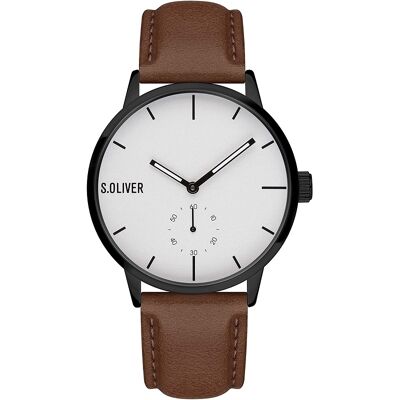 Miesten kello SO-4179-LQ S.Oliver Classic Hopea/Nahka Ø41 mm Miesten kello SO-4179-LQ S.Oliver Classic Hopea/Nahka Ø41 mm