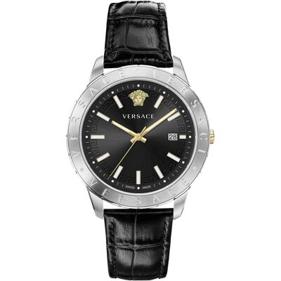 Versace Miesten kello VE2C00221 Univers Musta/Nahka Ø43 mm Versace Miesten kello VE2C00221 Univers Musta/Nahka Ø43 mm