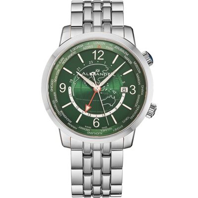 Alexander Miesten kello A171B-04 Journeyman Vihreä/Teräs Ø42 mm Alexander Miesten kello A171B-04 Journeyman Vihreä/Teräs Ø42 mm