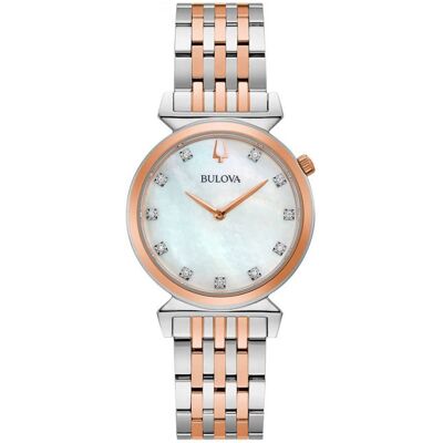 Bulova Naisten kello 98P192 Classic Valkoinen/Punakultasävyinen Ø30 Bulova Naisten kello 98P192 Classic Valkoinen/Punakultasävyinen Ø30