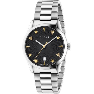 Gucci YA1264029A G-Timeless Musta/Teräs Ø38 mm Gucci YA1264029A G-Timeless Musta/Teräs Ø38 mm