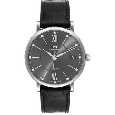 IWC Naisten kello IW458102 Portofino Musta/Nahka Ø37 mm IWC Naisten kello IW458102 Portofino Musta/Nahka Ø37 mm