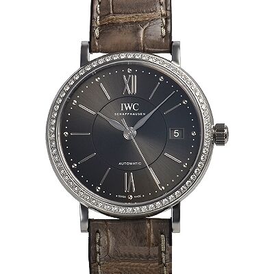 IWC Naisten kello IW458104 Portofino Harmaa/Nahka Ø37 mm IWC Naisten kello IW458104 Portofino Harmaa/Nahka Ø37 mm