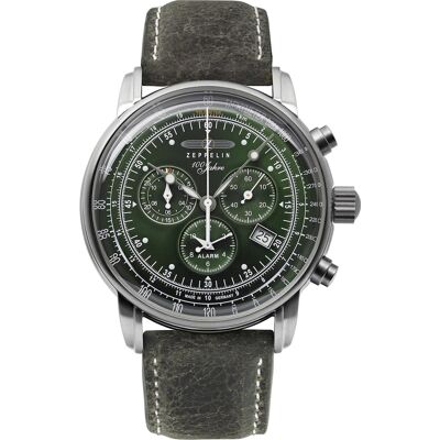 Zeppelin 100 Jahre Miesten kello 86804 Vihreä/Nahka Ø42 mm Zeppelin 100 Jahre Miesten kello 86804 Vihreä/Nahka Ø42 mm