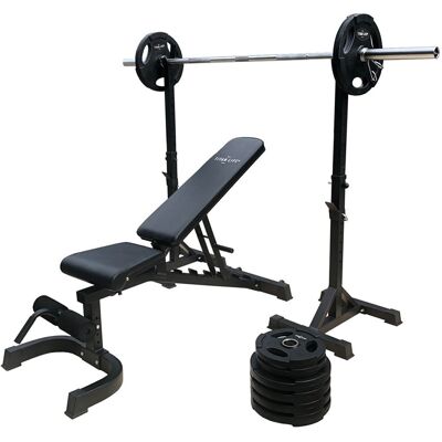 Titan LIFE Weight Garage Gym 100 kg, Painonnostopenkki levytankotelineellä Titan LIFE Weight Garage Gym 100 kg, Painonnostopenkki levytankotelineellä