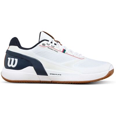Wilson Rush Pro 5 Clay CLC White/Navy Blazer Hvid,Blå Herre Wilson Rush Pro 5 Clay CLC White/Navy Blazer Hvid,Blå Herre