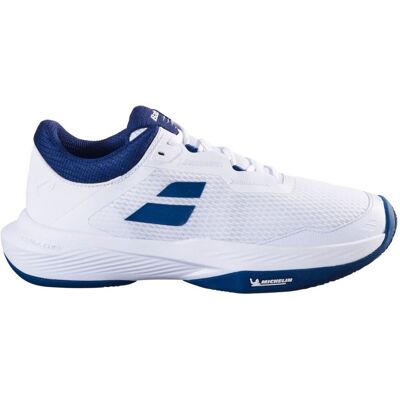 Babolat SFX 4 Clay White/Estate Blue Hvid,Blå Herre Babolat SFX 4 Clay White/Estate Blue Hvid,Blå Herre