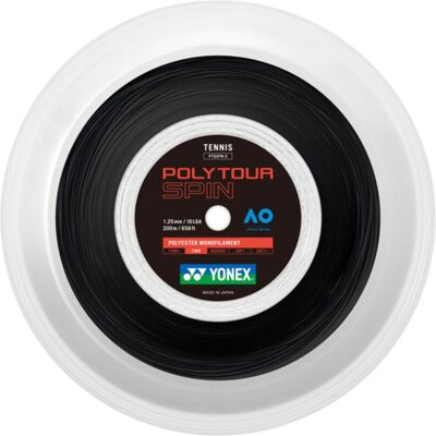 Yonex Poly Tour Spin - 200m Tennissäikeet - Musta - Kontrolli & Spinni Yonex Poly Tour Spin - 200m Tennissäikeet - Musta - Kontrolli & Spinni