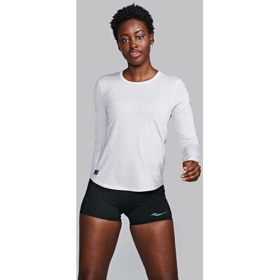 Saucony Stopwatch Long Sleeve W Aster Heather - L L Saucony Stopwatch Long Sleeve W Aster Heather - L L