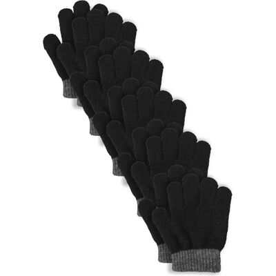 Lindberg Sundsvall Wool Glove, 5-P Black/Anth Lindberg Sundsvall Wool Glove, 5-P Black/Anth