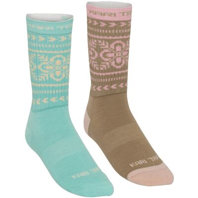 Kari Traa Puffin Sock 2Pk Bright Turquoise - 40-41 40-41 Kari Traa Puffin Sock 2Pk Bright Turquoise - 40-41 40-41