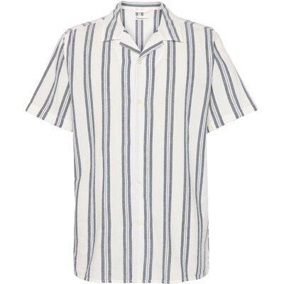 KnowledgeCotton Apparel Box Sl Striped Cotton Shirt Blue Stripe - S S KnowledgeCotton Apparel Box Sl Striped Cotton Shirt Blue Stripe - S S